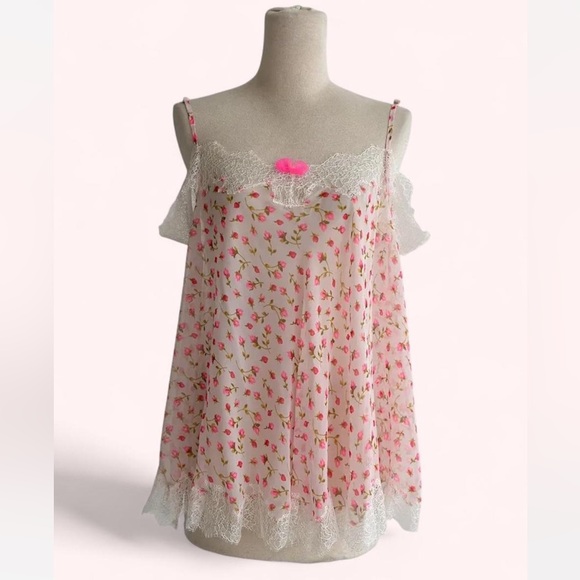 RARE 2013 Vintage Victoria’s Secret Chiffon Rosebud Print Slip - Picture 5 of 8